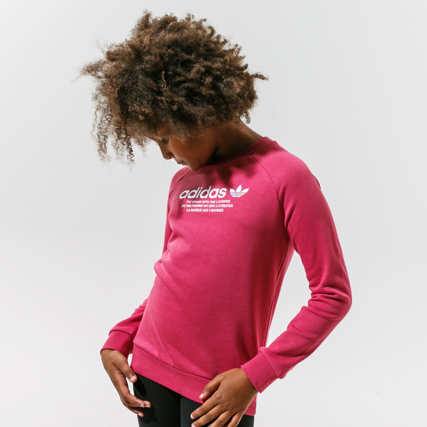 dětská mikina ADIDAS MIKINA CREW WW GN7476 RŮŽOVÁ