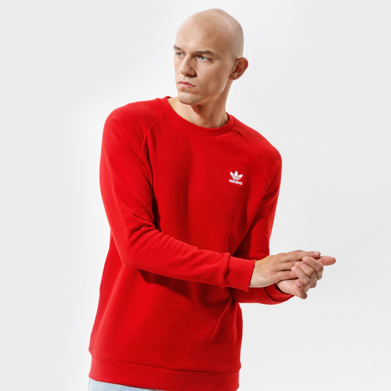pánská mikina ADIDAS MIKINA ESSENTIAL CREW GN3412 ČERVENÁ