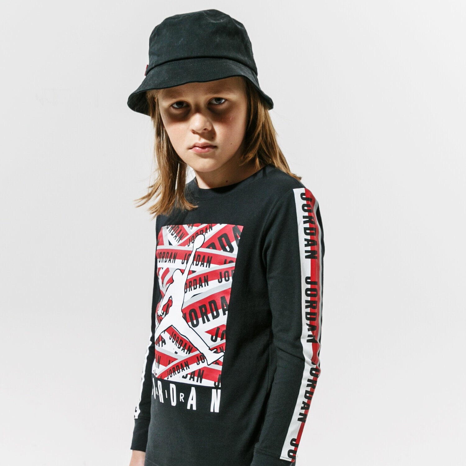 dětské tričko JORDAN TRIČKO TAPED UP L/S TEE 95A074-023 ČERNÁ