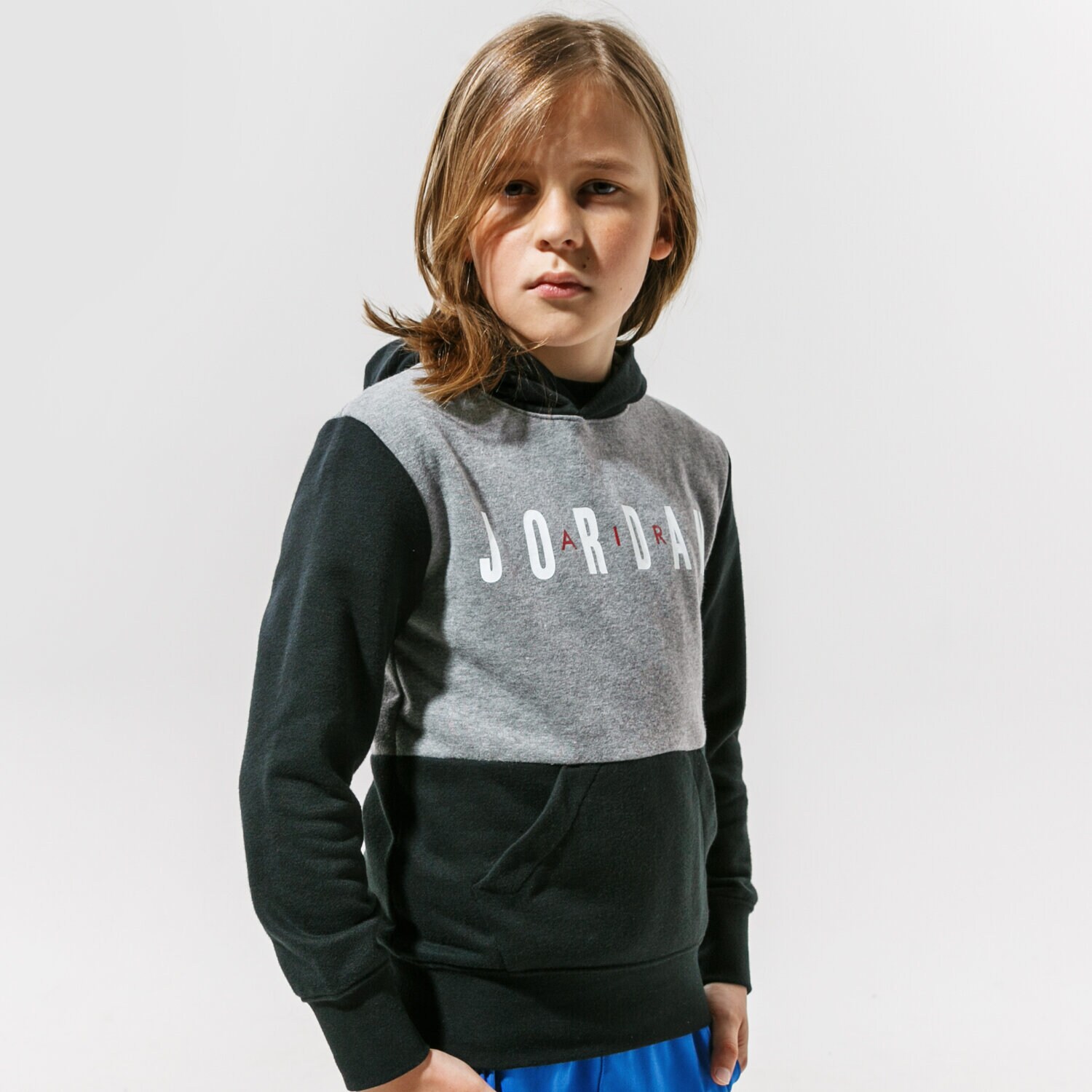 dětská mikina JORDAN MIKINA S KAPUCÍ JDB JUMPMAN AIR FT PO BOY 95A287-GEH ŠEDÁ