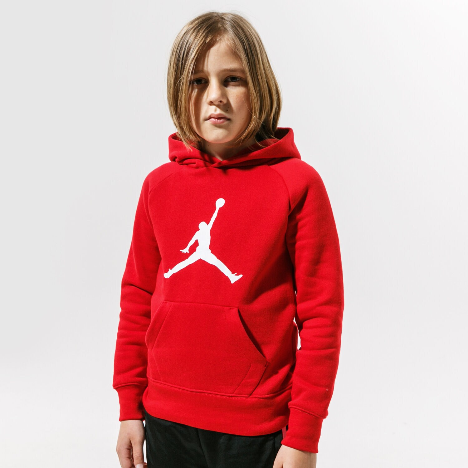 dětská mikina JORDAN MIKINA S KAPUCÍ JDB JUMPMAN LOGO BOY 956326-R78 ČERVENÁ