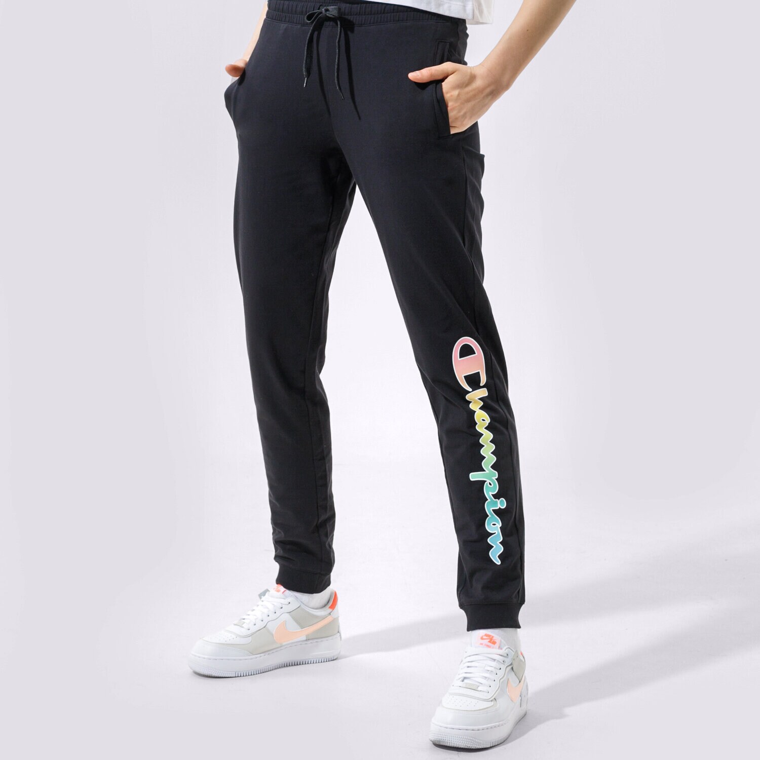 dámské kalhoty CHAMPION KALHOTY  RIB CUFF PANTS 114081KK001 ČERNÁ