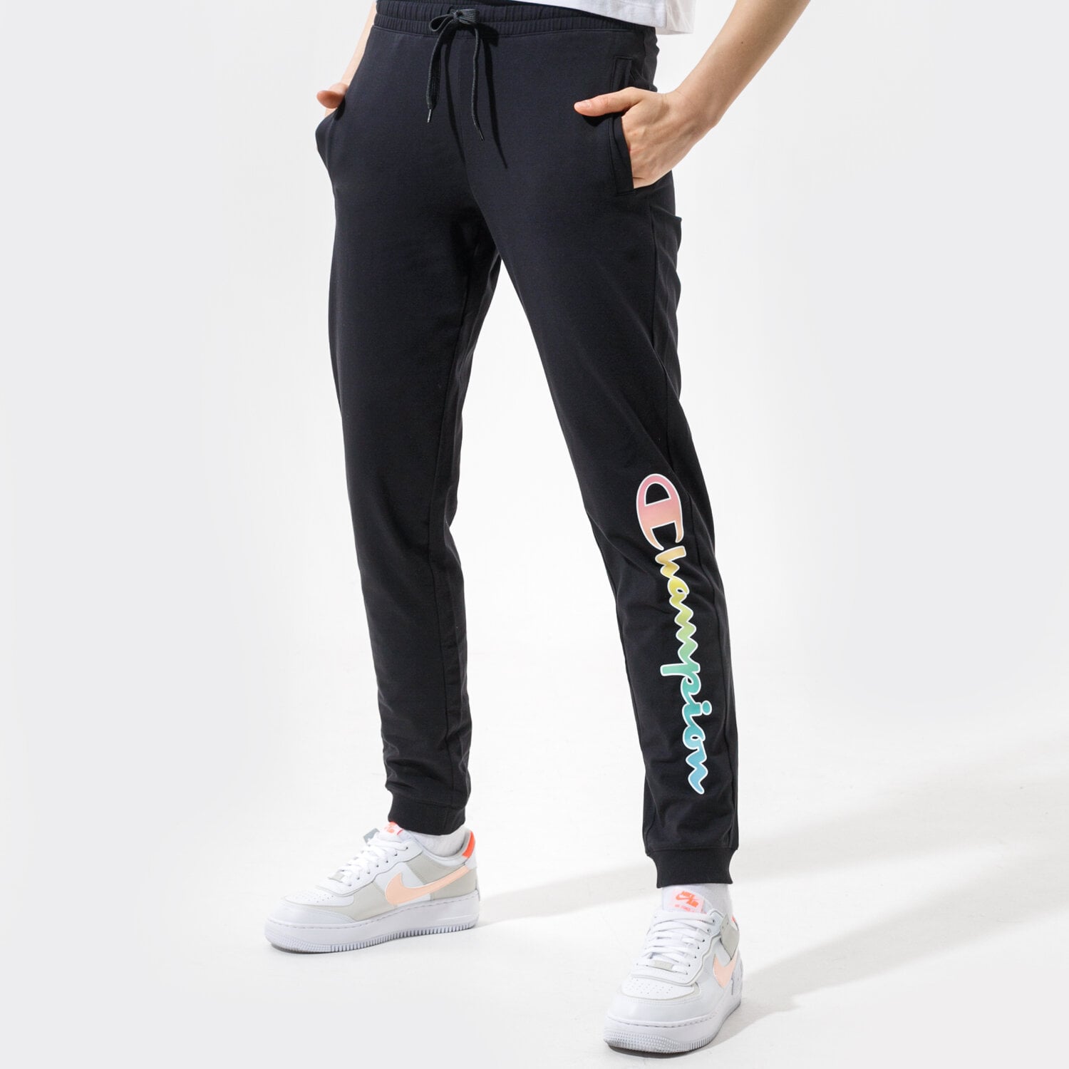 dámské kalhoty CHAMPION KALHOTY  RIB CUFF PANTS 114081KK001 ČERNÁ