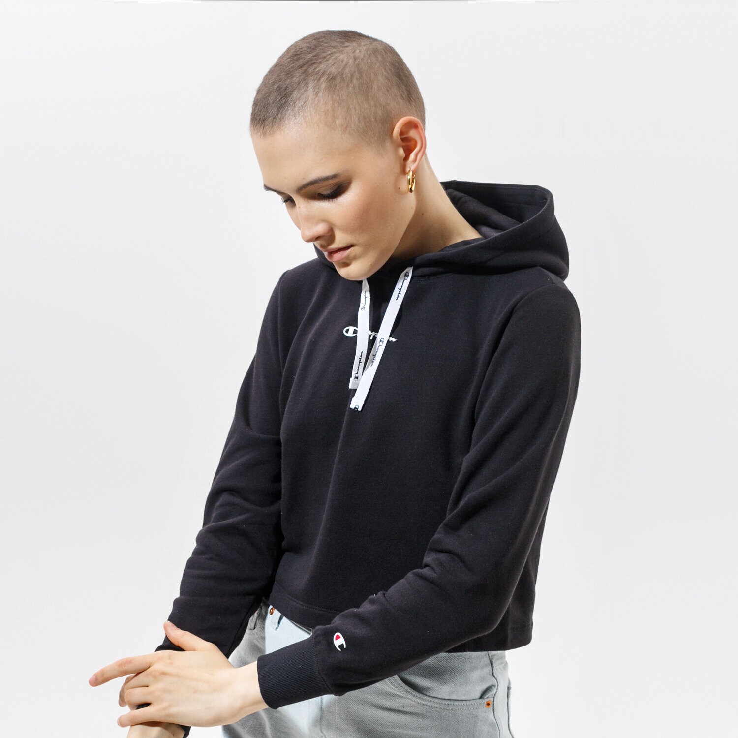 dámská mikina CHAMPION MIKINA S KAPUCÍ HOODED SWEATSHIRT 112586KK001 ČERNÁ