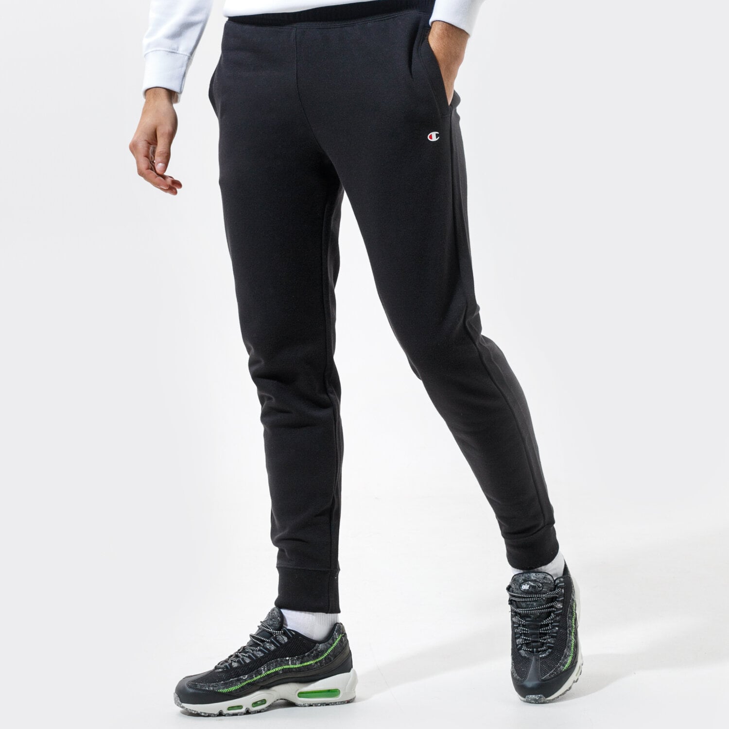 pánské kalhoty CHAMPION KALHOTY  RIB CUFF PANTS 216013KK001 ČERNÁ
