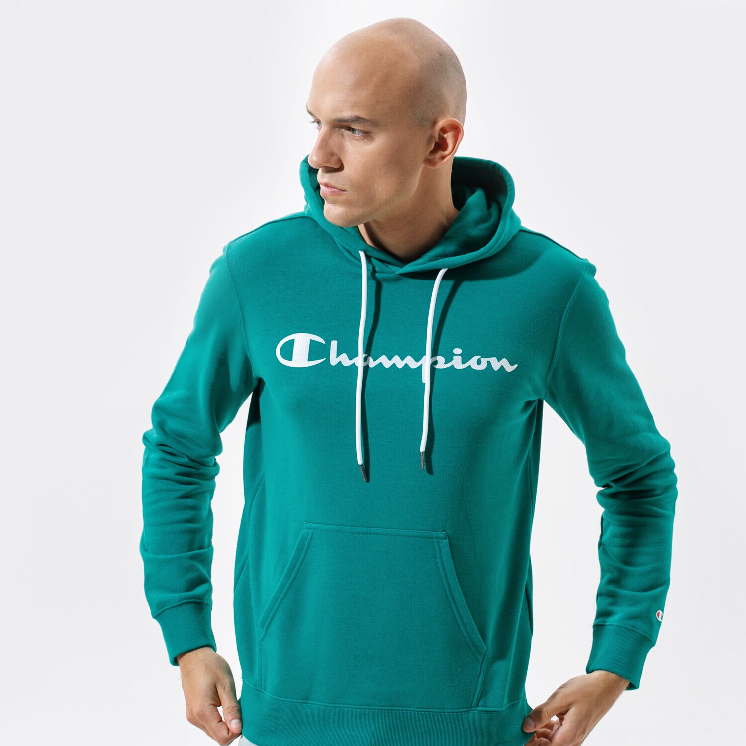 pánská mikina CHAMPION MIKINA S KAPUCÍ HOODED SWEATSHIRT 214138GS040 ZELENÁ