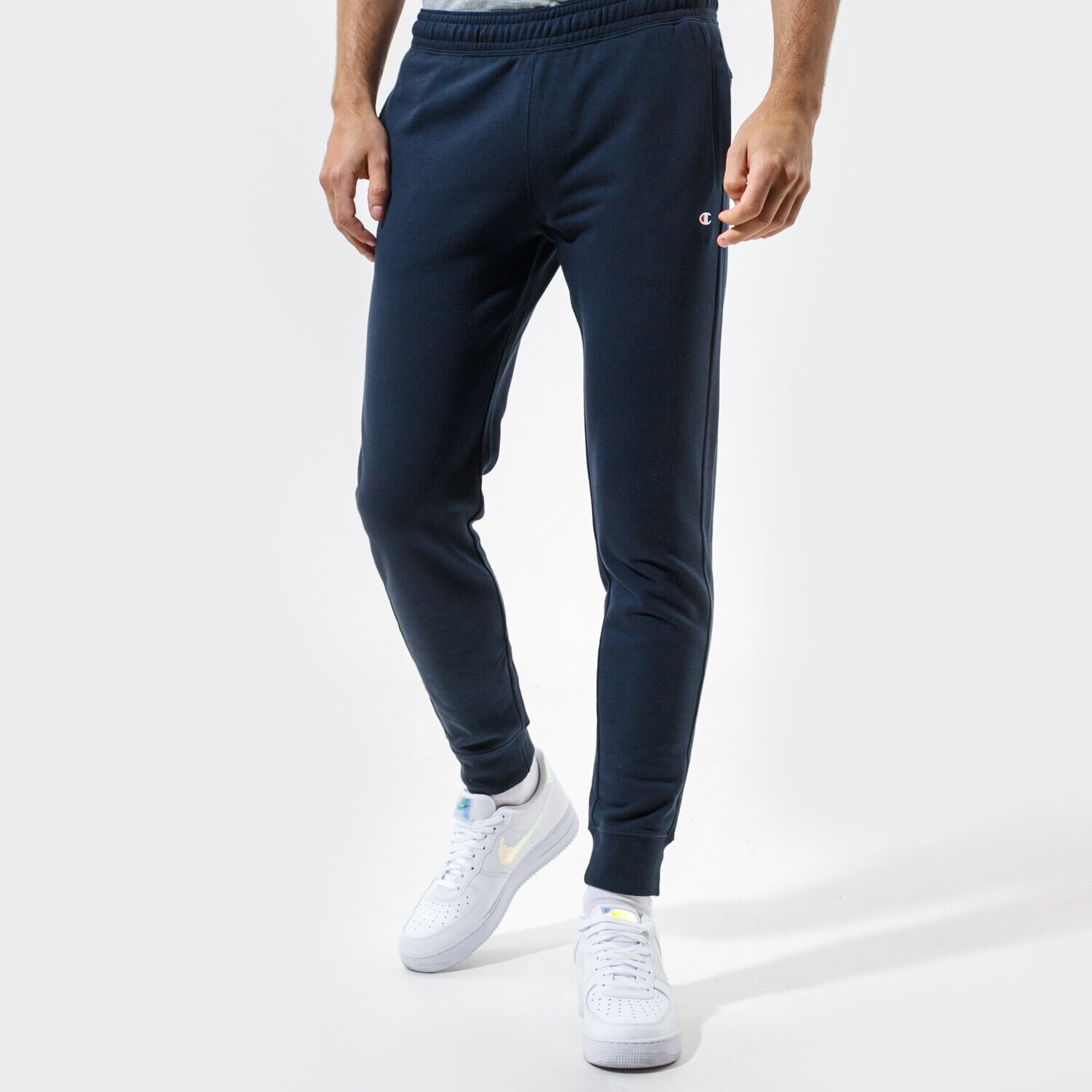 pánské kalhoty CHAMPION KALHOTY  RIB CUFF PANTS 216013BS501 TMAVOMODRÁ
