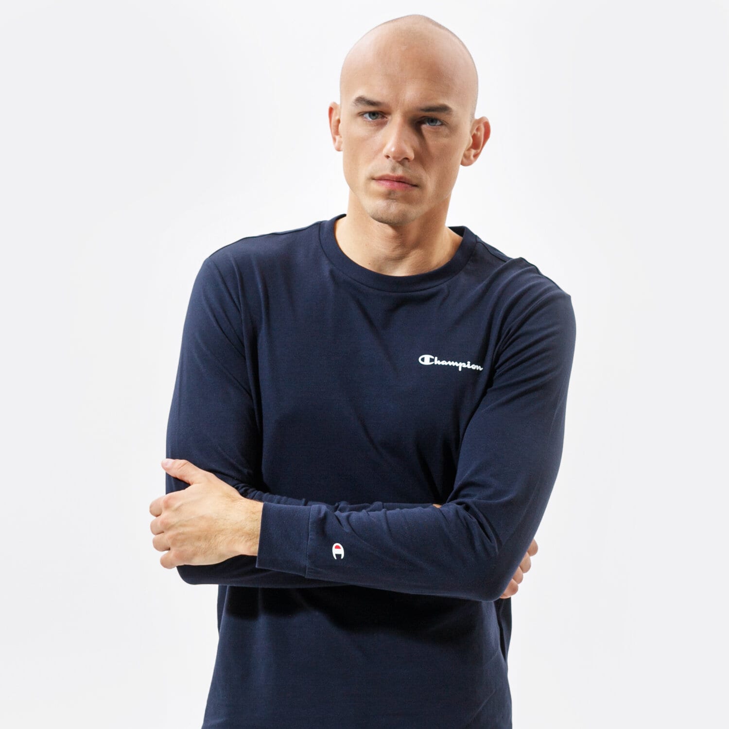 pánské tričko CHAMPION TRIČKO LONG SLEEVE TRIČKO 214157BS501 TMAVOMODRÁ