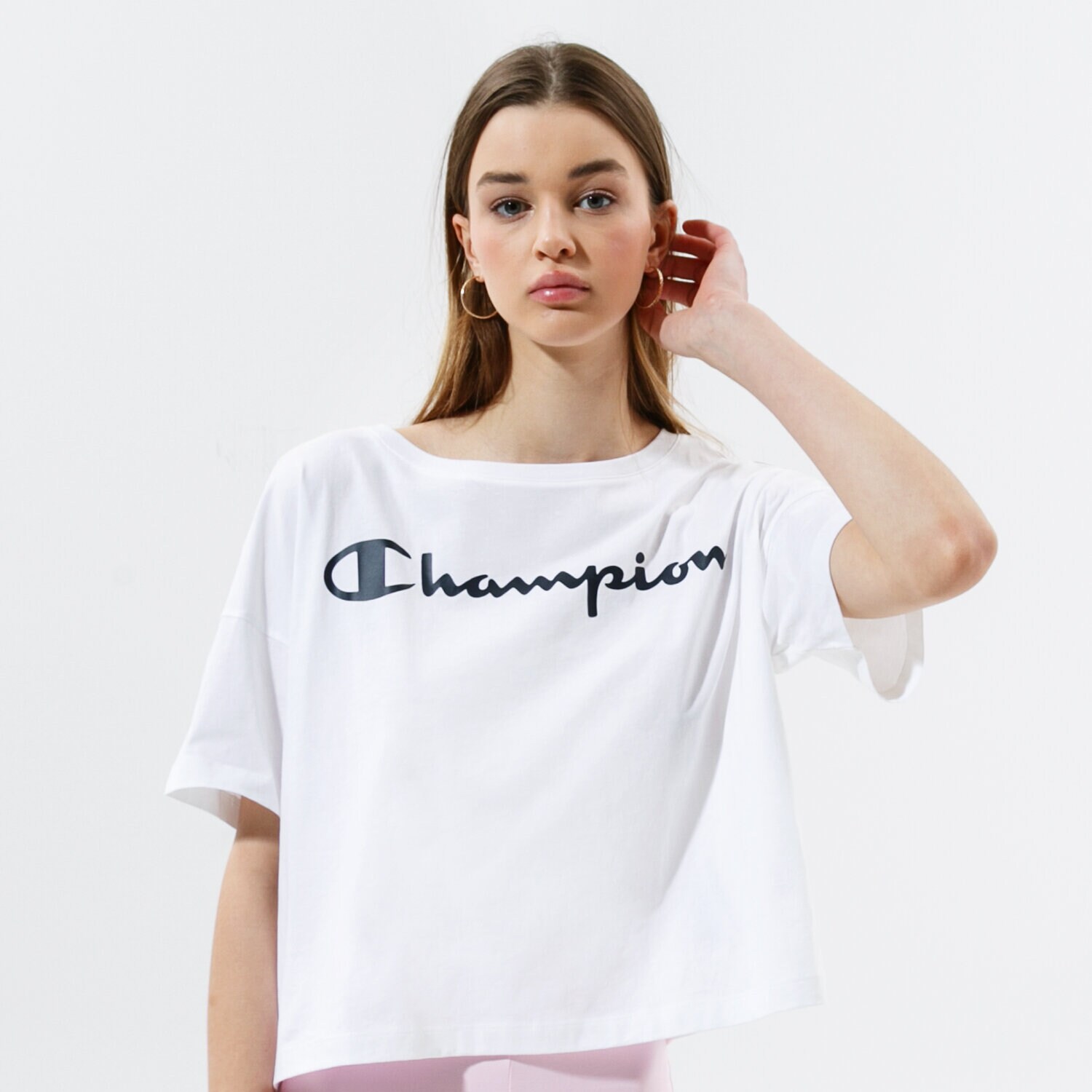 dámské tričko CHAMPION TRIČKO CREWNECK TRIČKO 113970WW001 BÍLÁ