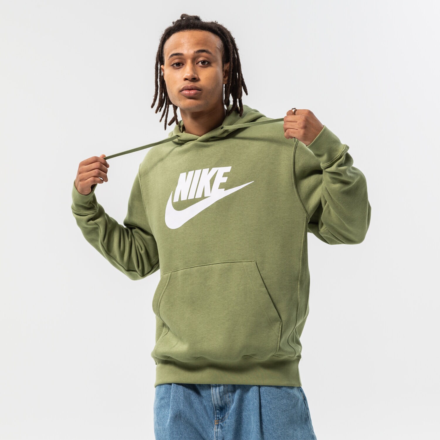 pánská mikina NIKE MIKINA S KAPUCÍ SPORTSWEAR CLUB FLEECE BV2973-334 KHAKI