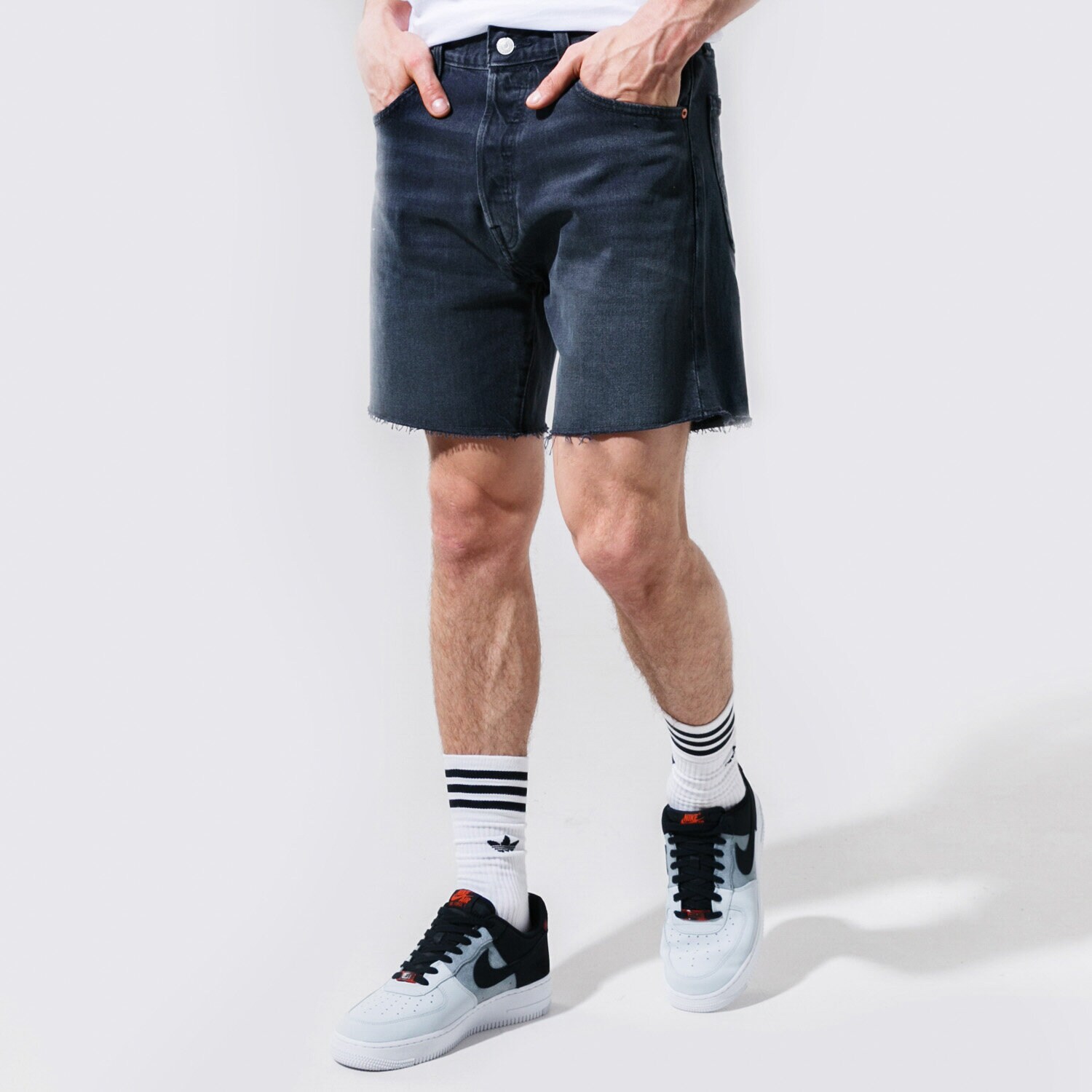pánské kraťasy LEVI'S KALHOTY  501 93 SHORTS 85221-0015 ČERNÁ