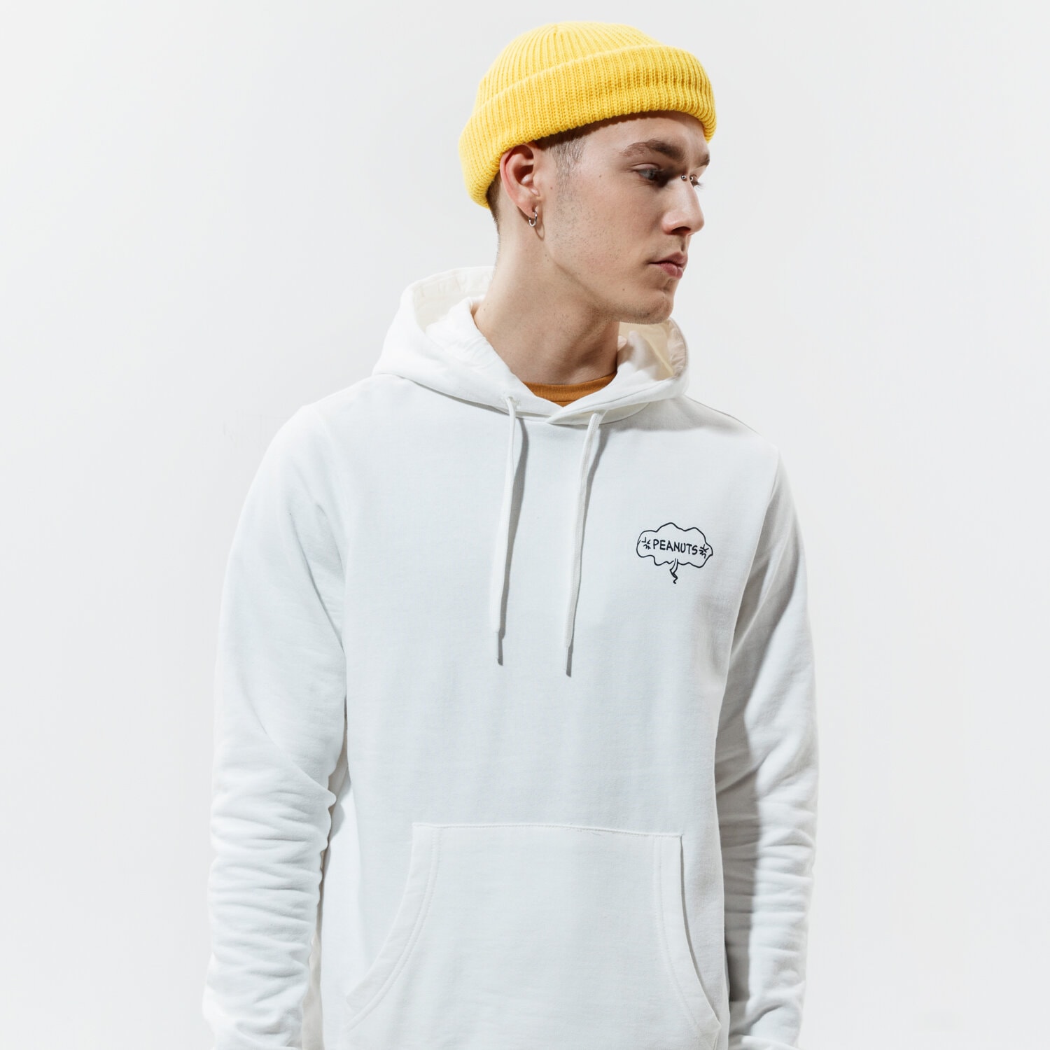 pánská mikina ELEMENT MIKINA S KAPUCÍ PEANUTS SLIDE HOOD W1HOB2ELP111 ŠEDÁ