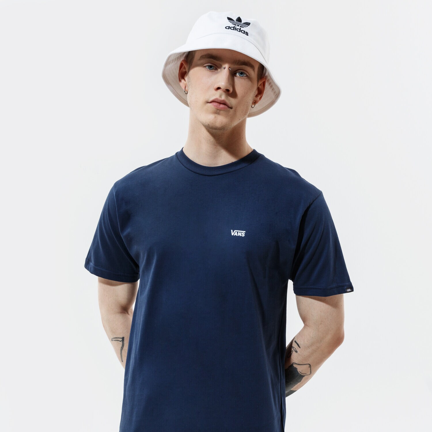 pánské tričko VANS TRIČKO MN LEFT CHEST LOGO TEE DRESS BLUES/WHITE VN0A3CZE5S21 TMAVOMODRÁ