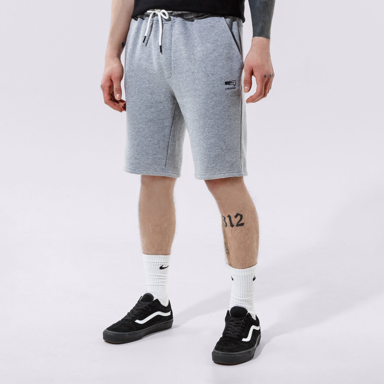 pánské kraťasy CONFRONT ŠORTKY  BASIC SHORTS GRY CF121SZM15002 ŠEDÁ