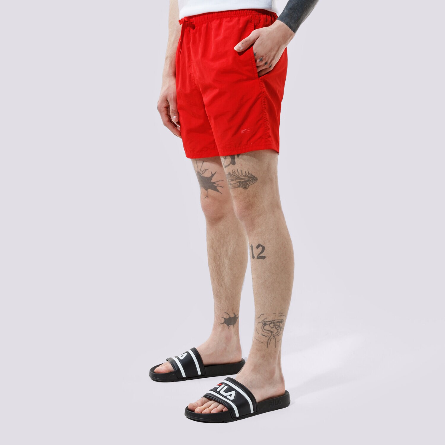 pánské kraťasy CONFRONT ŠORTKY  SWIMM CF121SZM13003 ČERVENÁ
