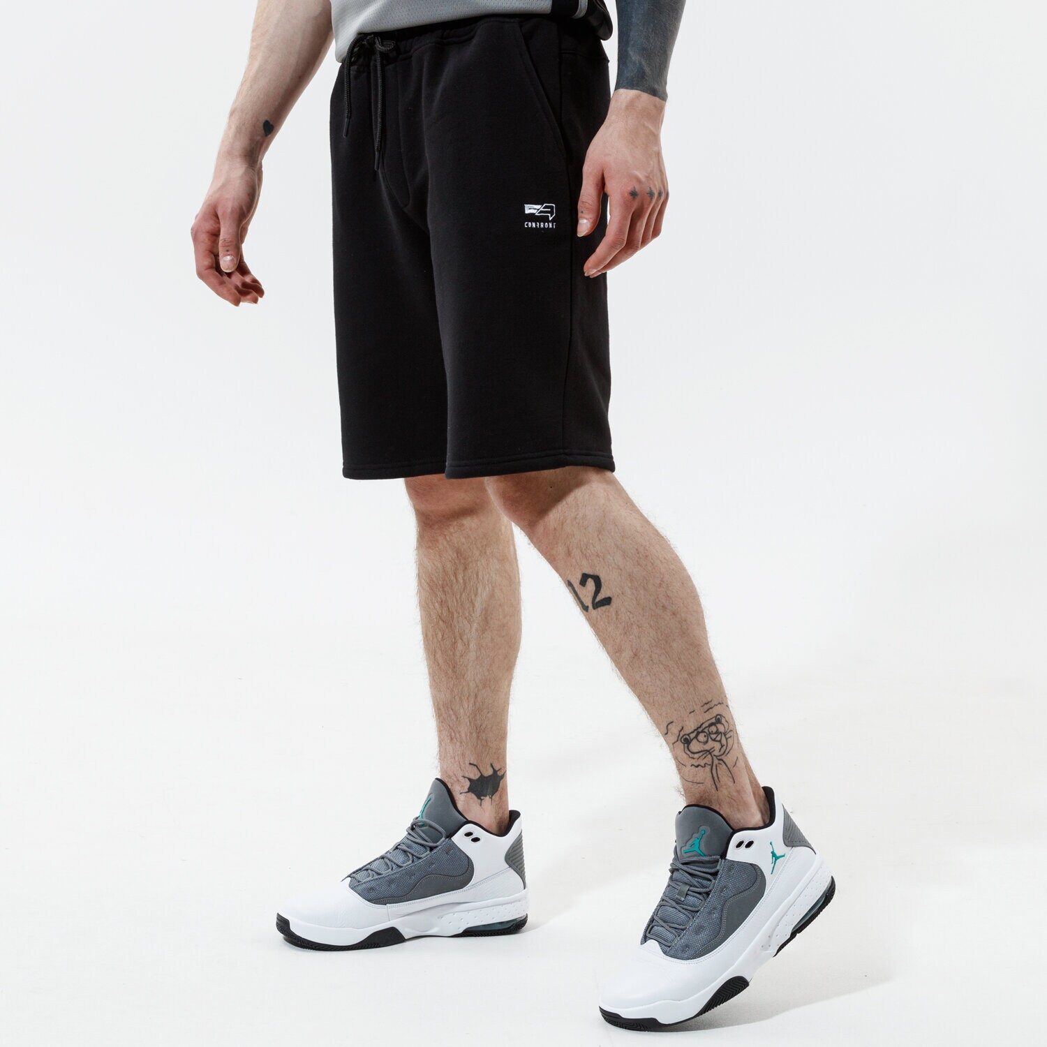 pánské kraťasy CONFRONT ŠORTKY  BASIC SHORTS BLK CF121SZM15001 ČERNÁ