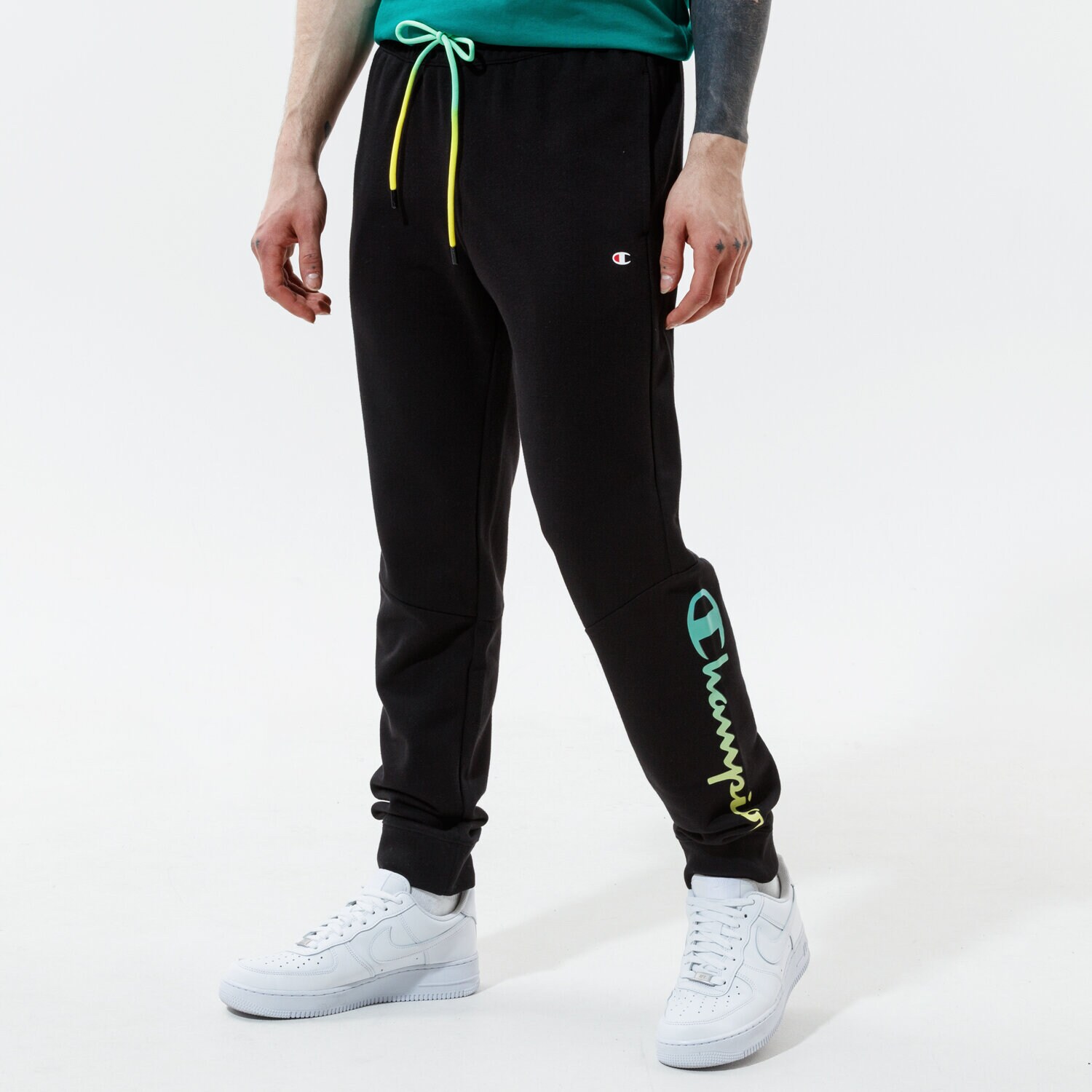 pánské kalhoty CHAMPION KALHOTY  RIB CUFF PANTS 215787KK001 ČERNÁ