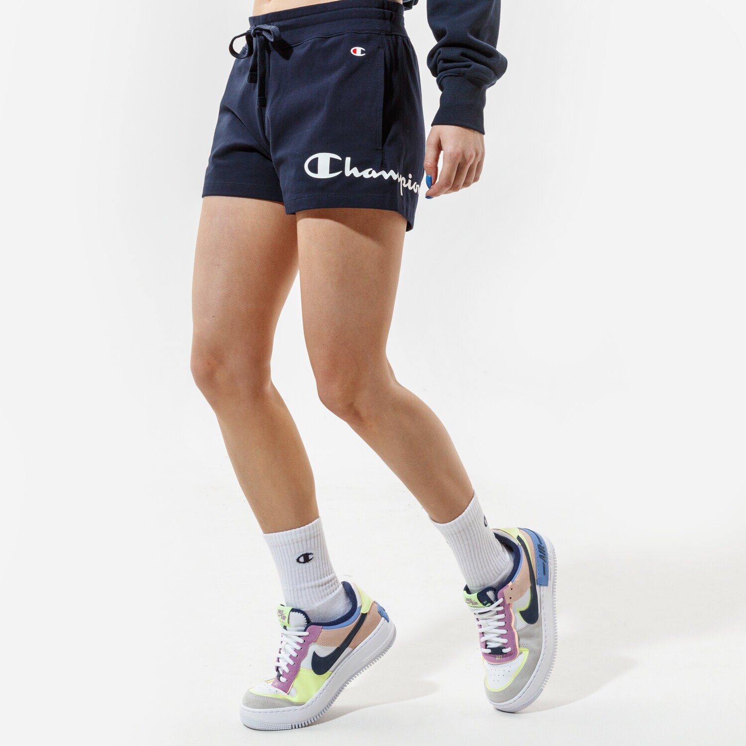 dámské kraťasy CHAMPION ŠORTKY  SHORTS 112622BS501 TMAVOMODRÁ
