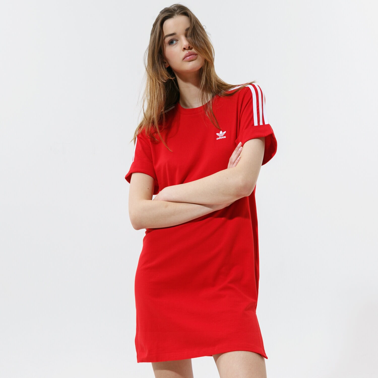 dámské šaty ADIDAS ŠATY TEE DRESS GN2778 ČERVENÁ