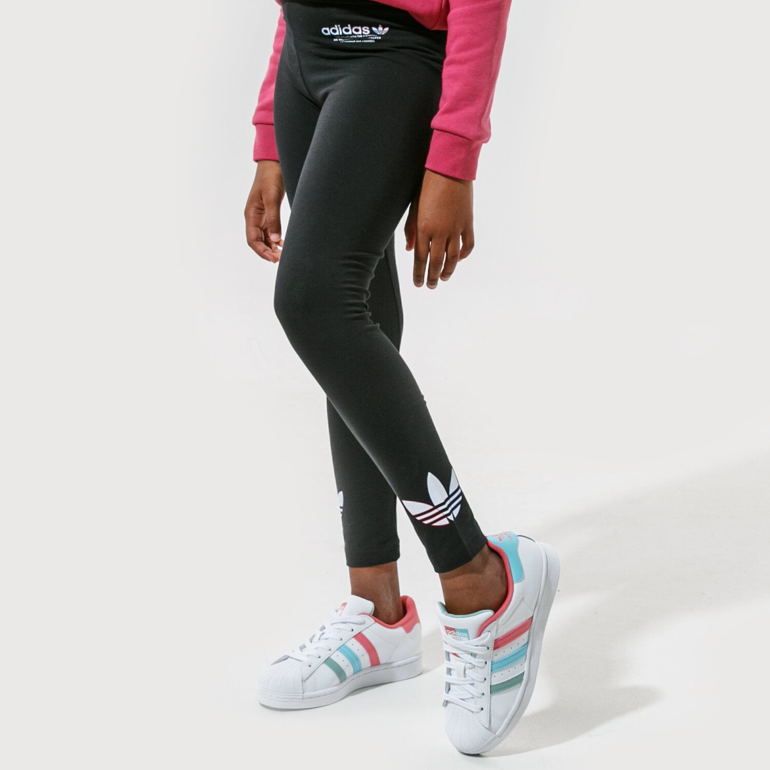dětské kalhoty ADIDAS LEGGINGS LEGGINGS WW GN7477 ČERNÁ
