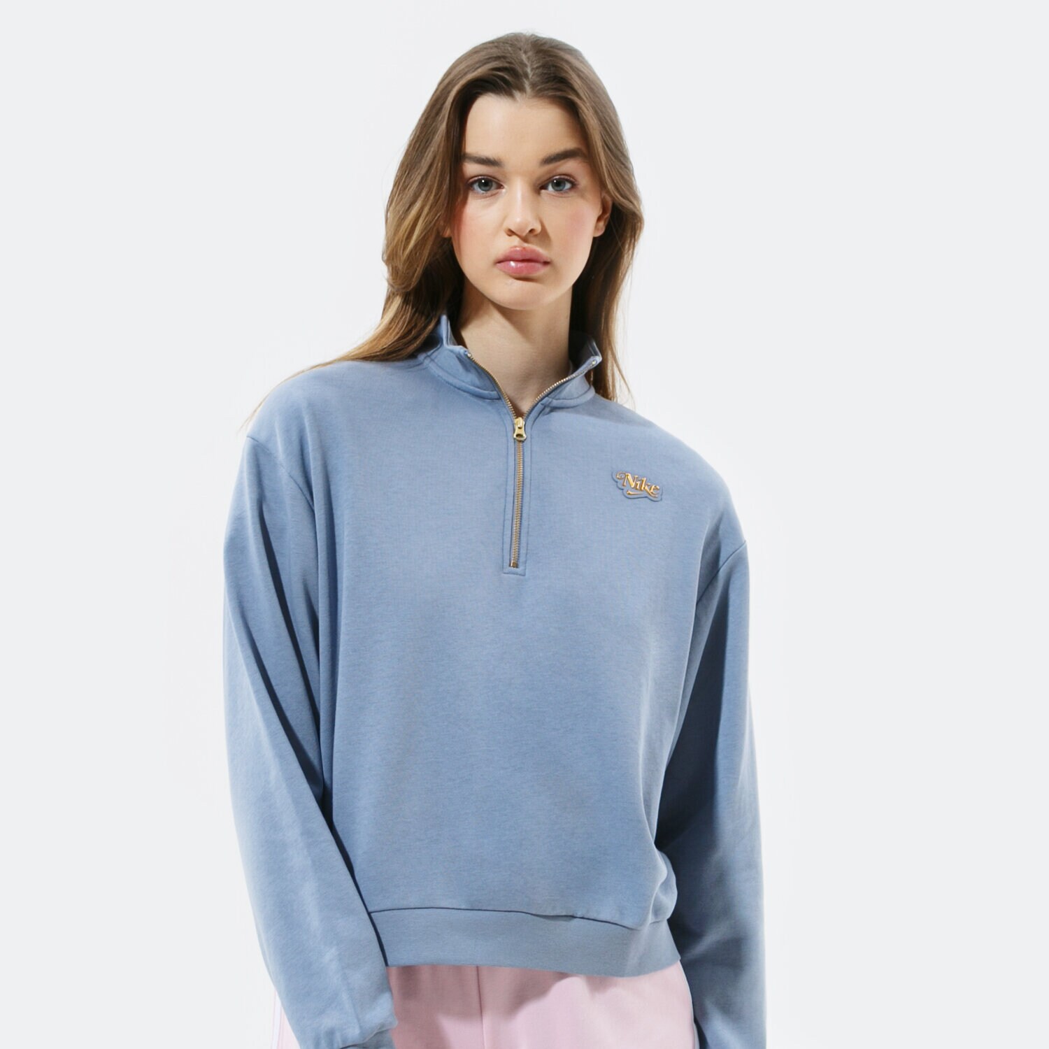 dámská mikina NIKE MIKINA W NSW FEMME QZ FLC DC5501-493 MODRÁ