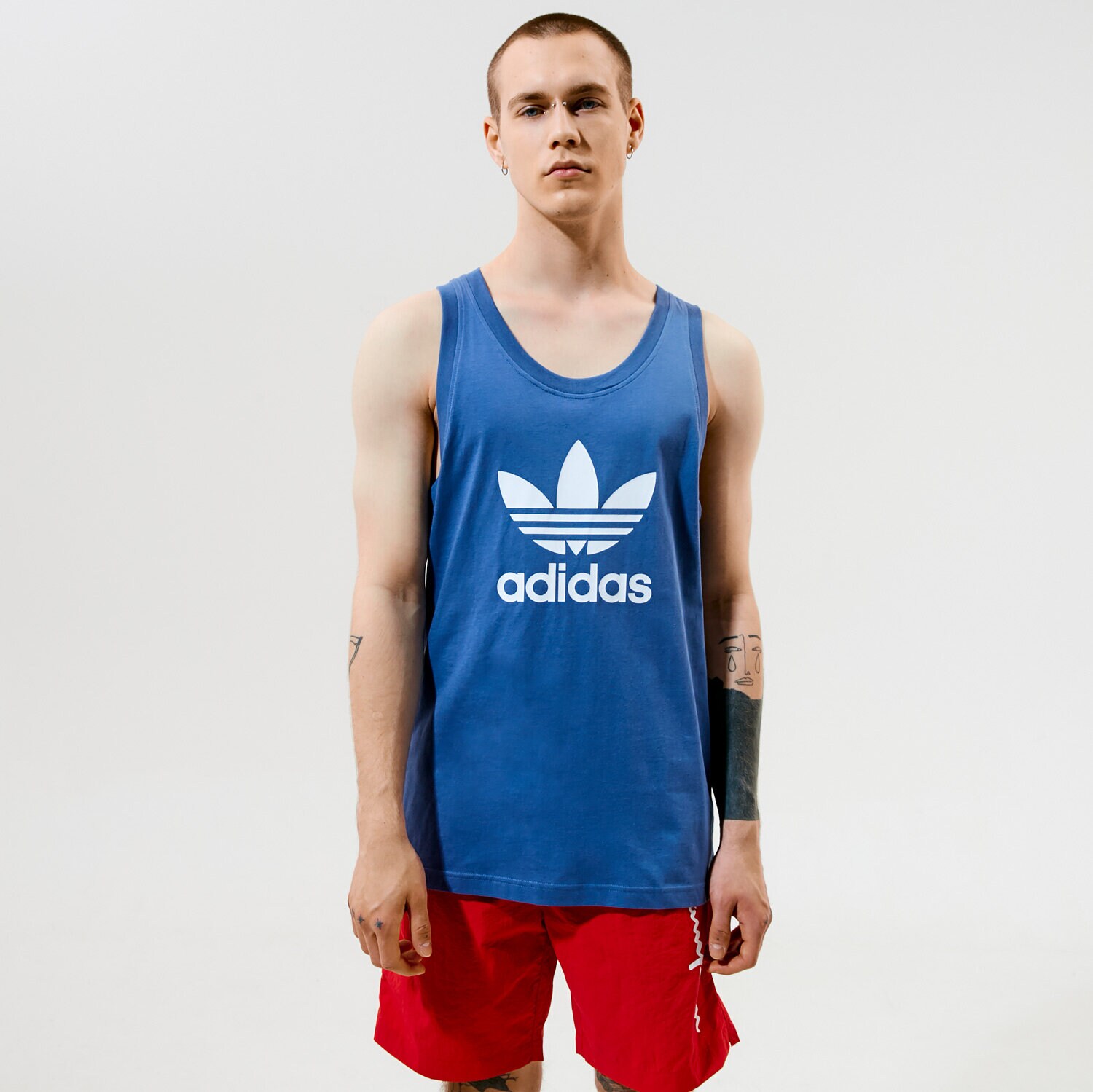 pánská košile ADIDAS TOP TREFOIL TOP GN3492 MODRÁ