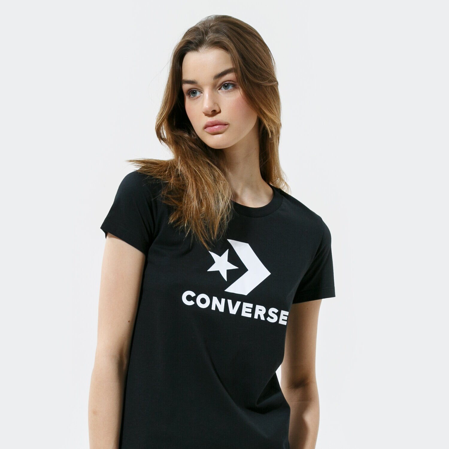 dámské tričko CONVERSE TRIČKO STAR CHEVRON TEE 10018569-A02 ČERNÁ