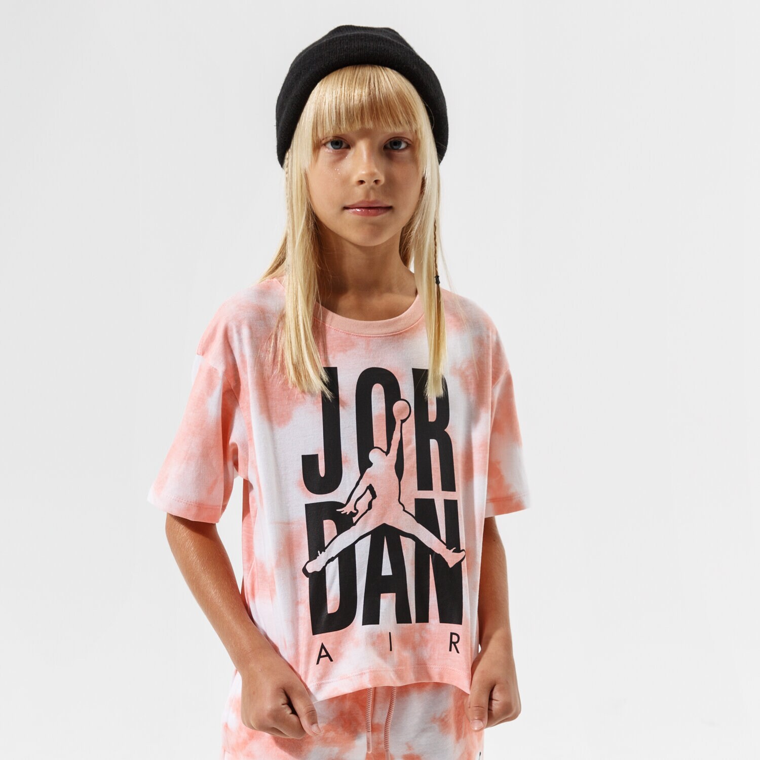 dětské tričko JORDAN TRIČKO JORDAN GIRL TIE DYE BOXY TEE GIRL 45A764-N0Q ORANŽOVÁ