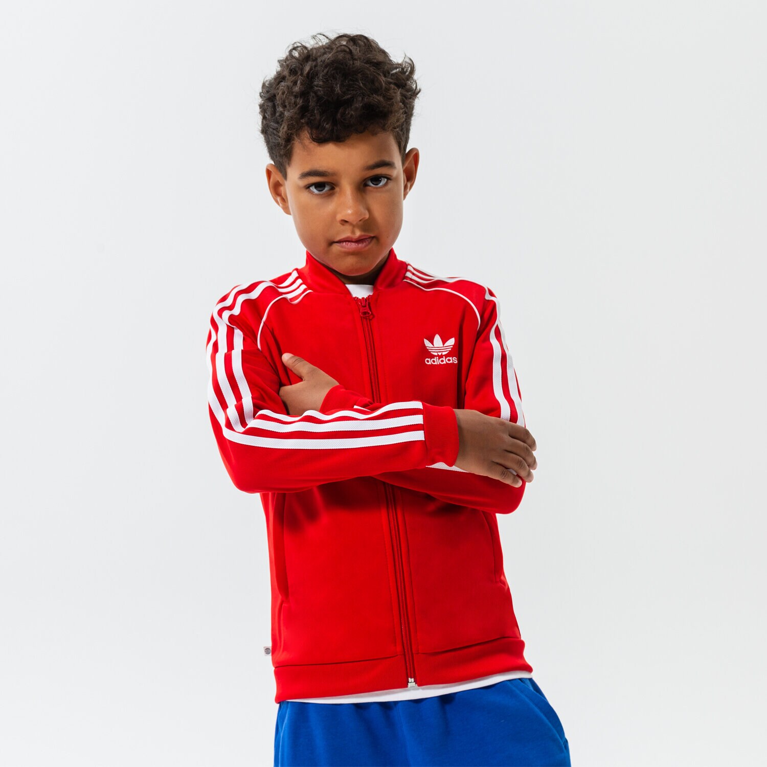 dětská mikina ADIDAS MIKINA ROZEPÍNACÍ SST TRACK TOP BOY HD2043 ČERVENÁ