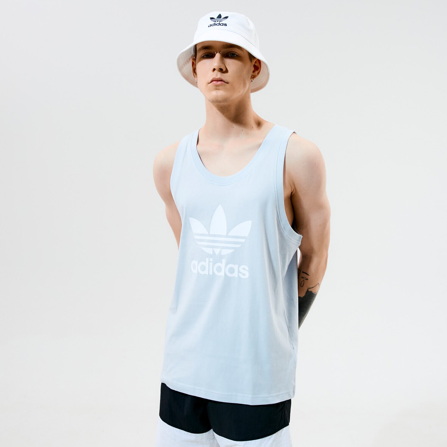 pánská košile ADIDAS TOP TREFOIL TOP GN3488 MODRÁ