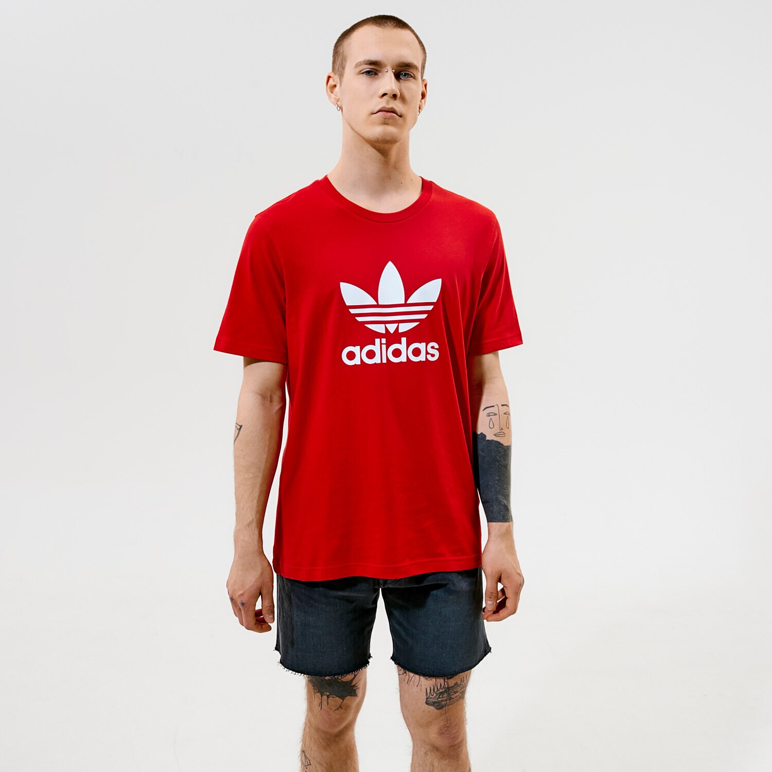 pánské tričko ADIDAS TRIČKO TREFOIL TRIČKO GN3468 ČERVENÁ