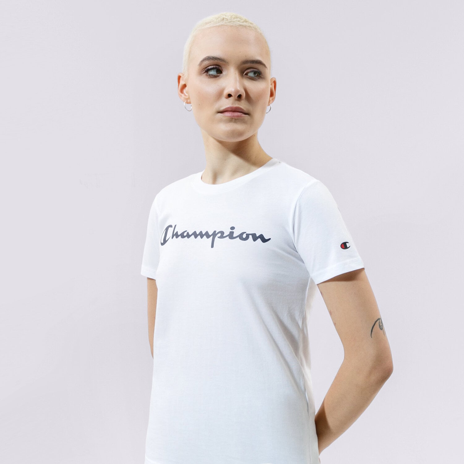dámské tričko CHAMPION TRIČKO CREWNECK TRIČKO 114780WW001 BÍLÁ