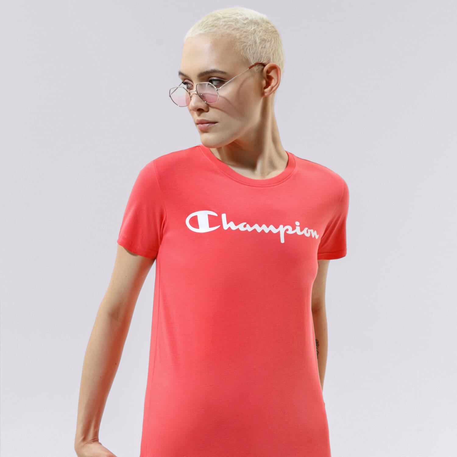 dámské tričko CHAMPION TRIČKO CREWNECK TRIČKO 114780PS004 korálová