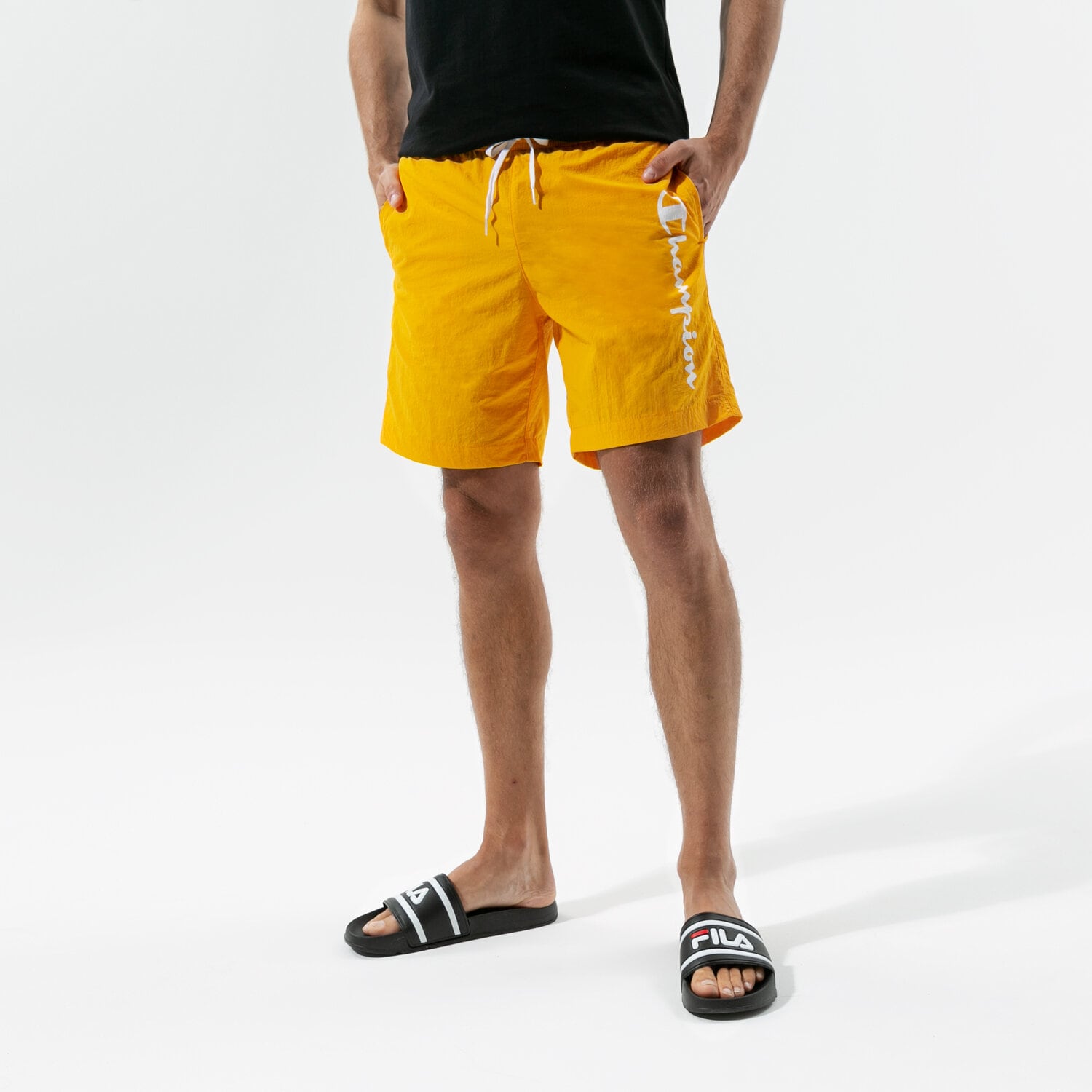 pánské kraťasy CHAMPION ŠORTKY  BEACHSHORT 216068YS058 ŽLUTÁ