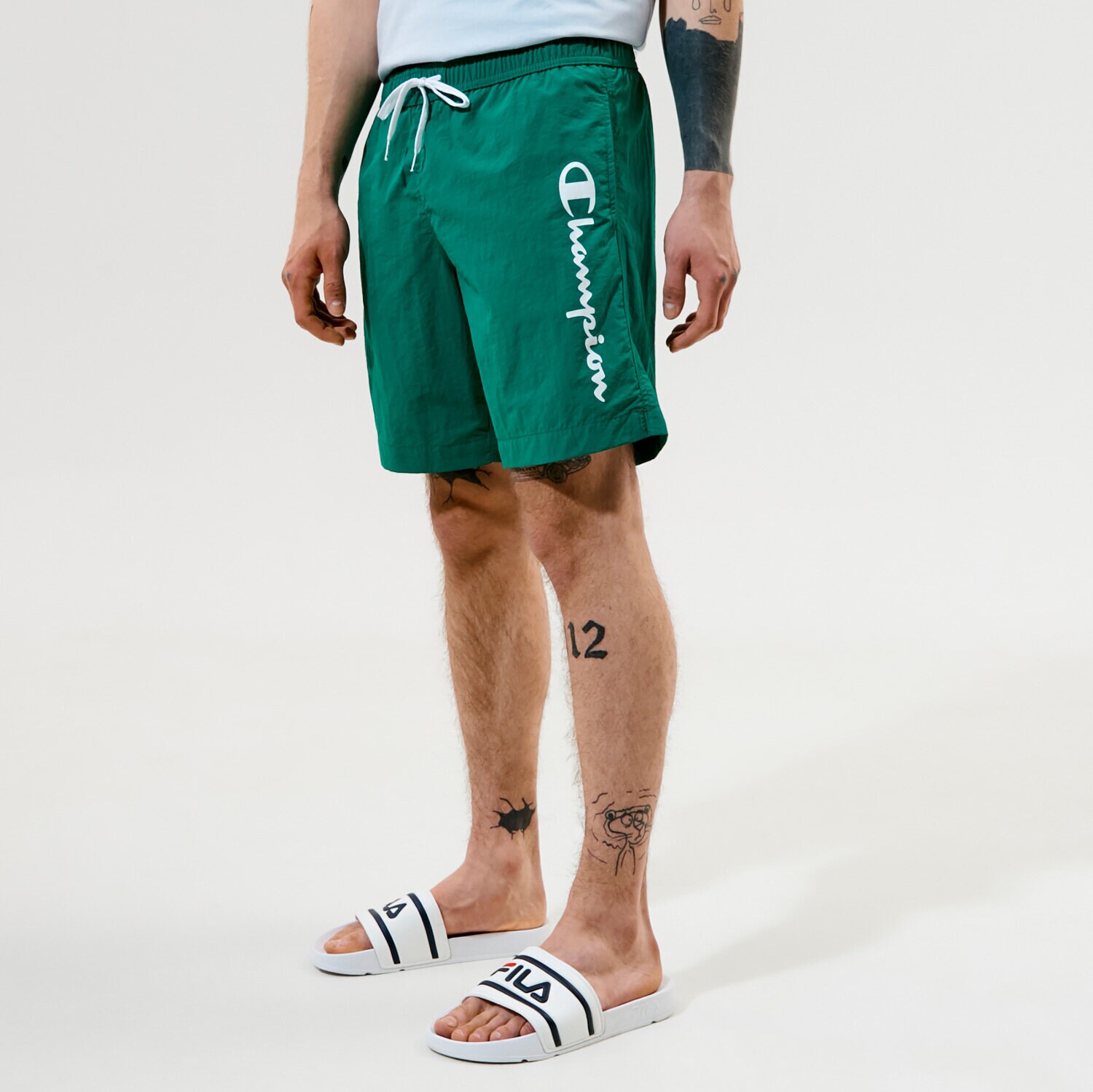 pánské kraťasy CHAMPION ŠORTKY  BEACHSHORT 216068GS040 ZELENÁ