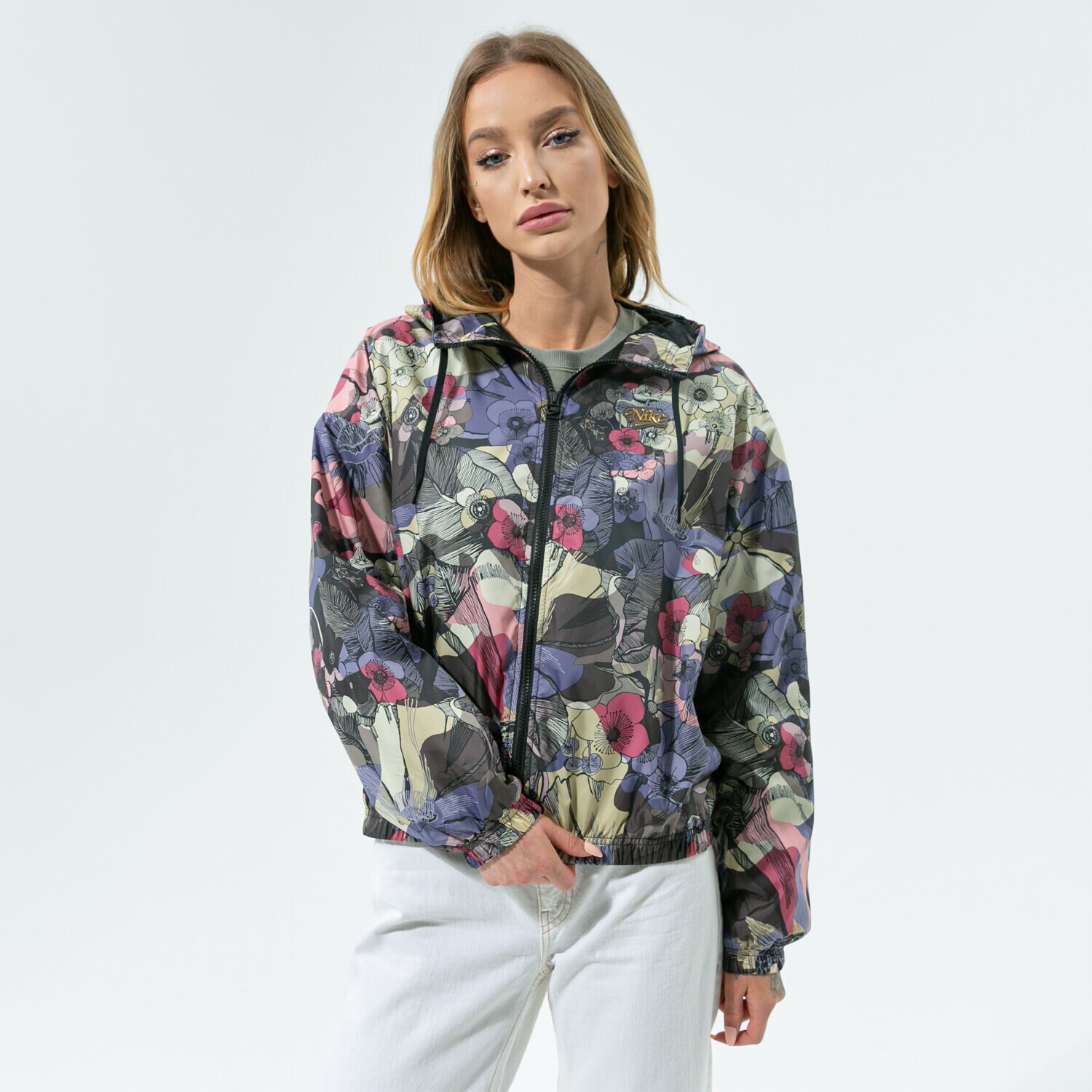 Přechodná bunda dámská (podzimní, jarní) NIKE BUNDA W NSW FEMME JKT WVN CZ9290-004 VÍCEBAREVNÁ