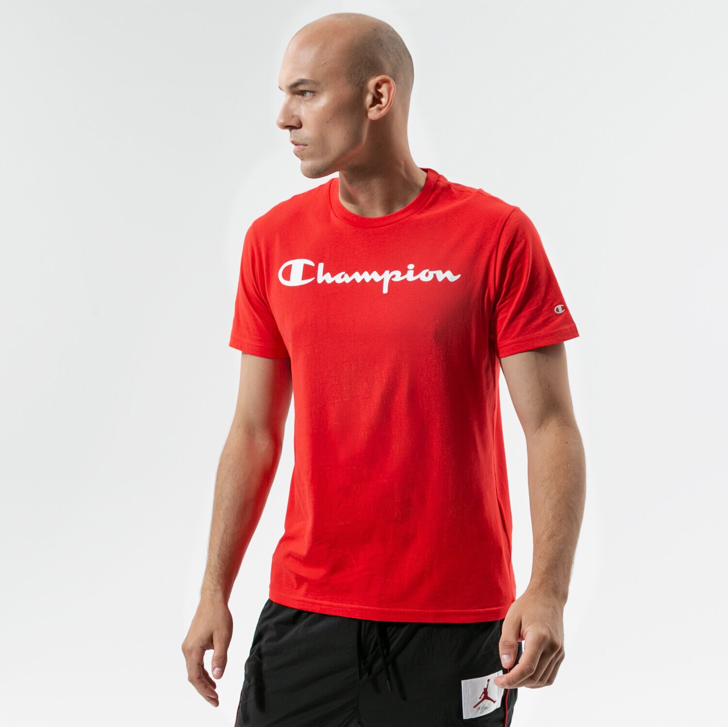pánské tričko CHAMPION TRIČKO CREWNECK TRIČKO 216957RS046 ČERVENÁ