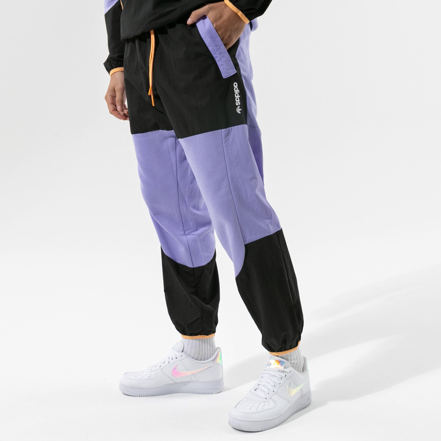 pánské kalhoty ADIDAS KALHOTY  ADV BLK SWT PNT GN2368 FIALOVÁ