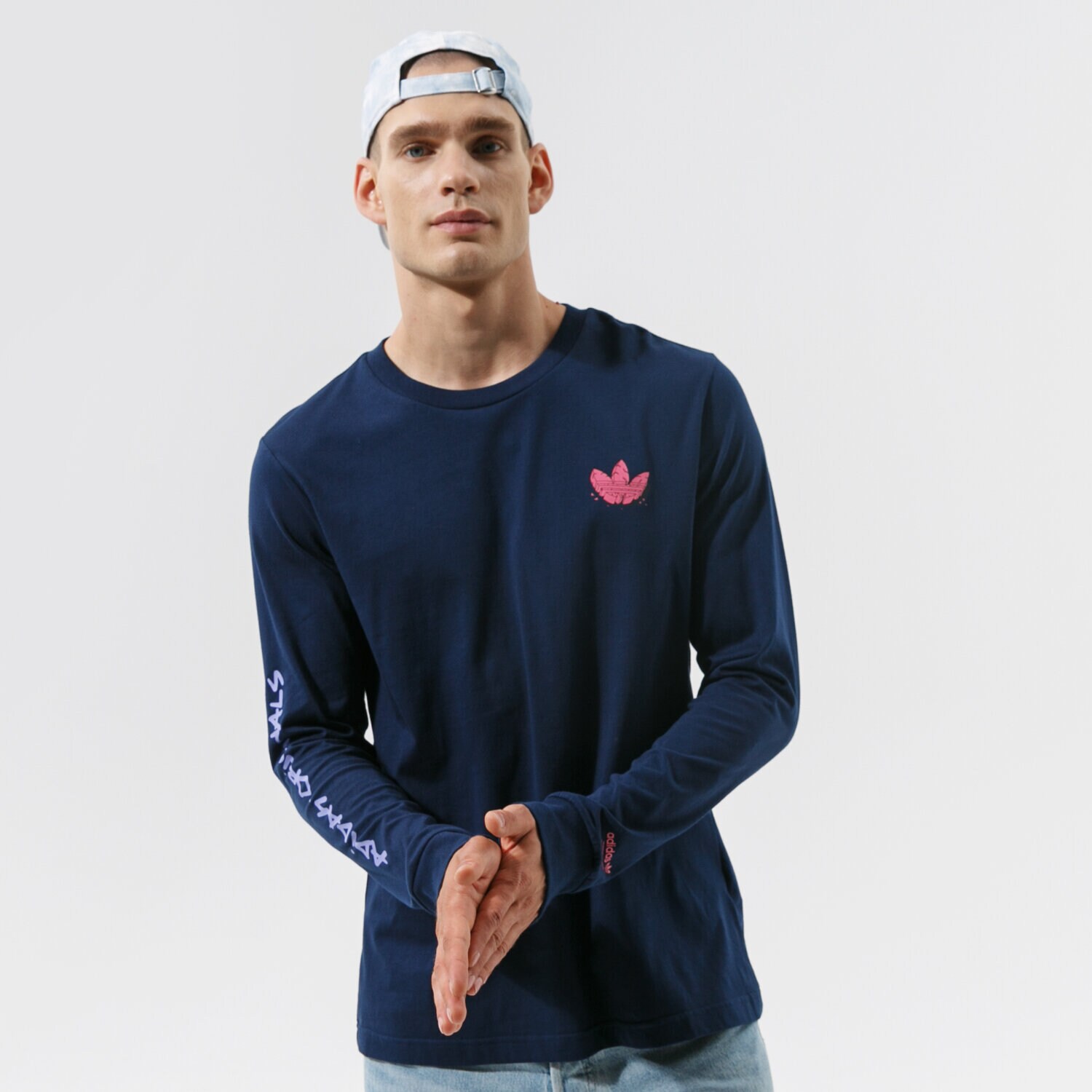 pánské tričko ADIDAS TRIČKO 5 AS LS H13442 TMAVOMODRÁ