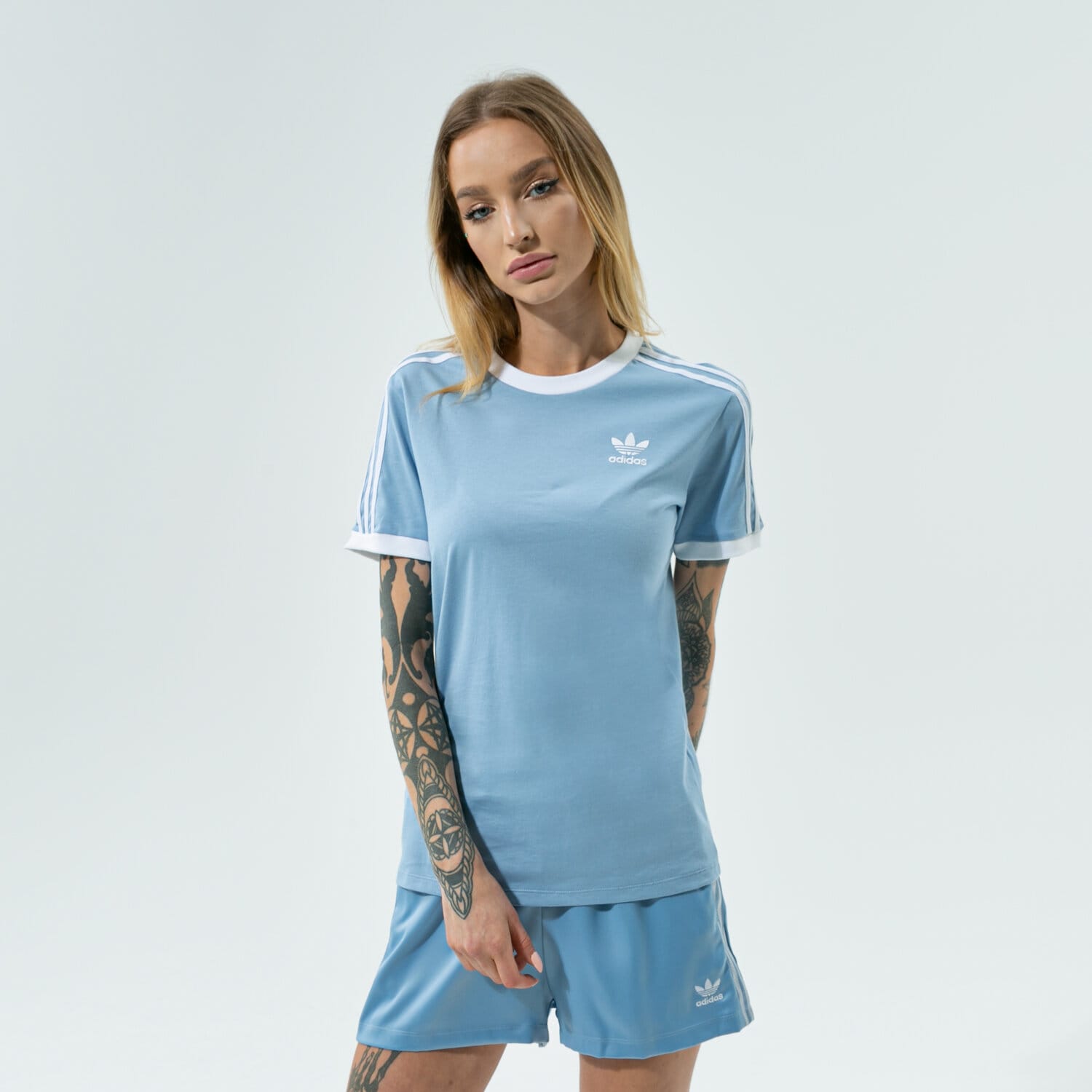 dámské tričko ADIDAS TRIČKO 3 STRIPES TEE H33574 MODRÁ