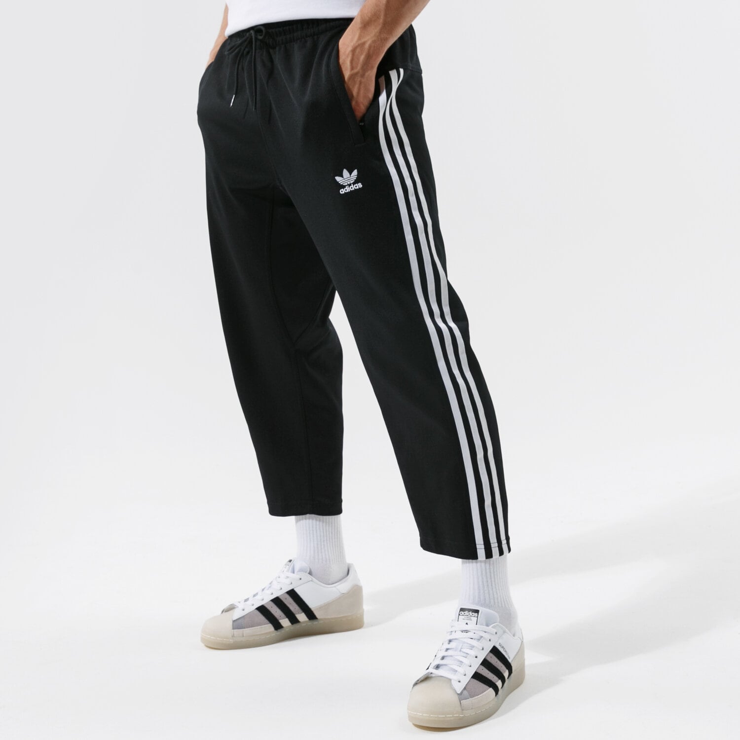 pánské kalhoty ADIDAS KALHOTY  3-STRIPES 7/8 P H09121 ČERNÁ