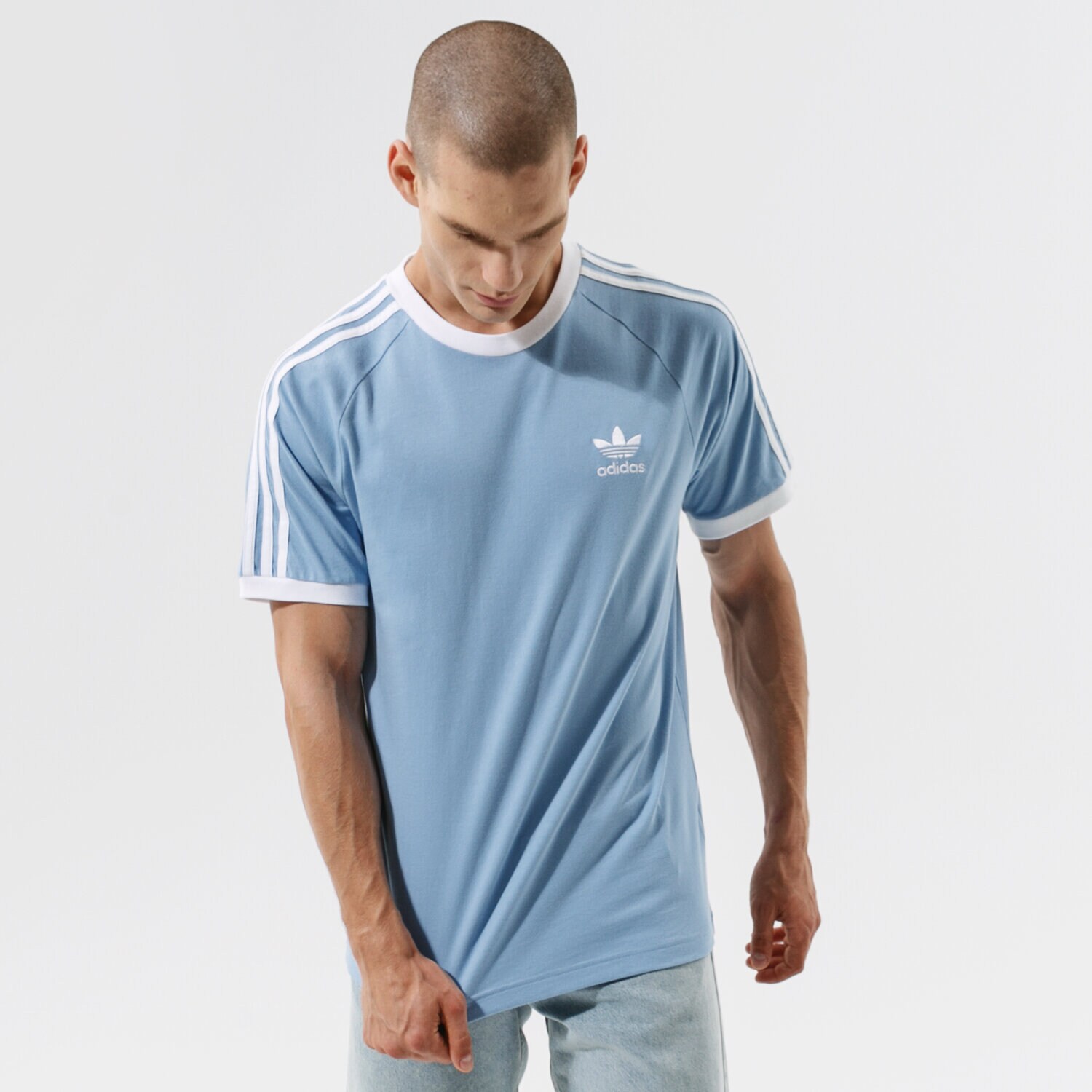 pánské tričko ADIDAS TRIČKO 3-STRIPES TEE H37759 MODRÁ