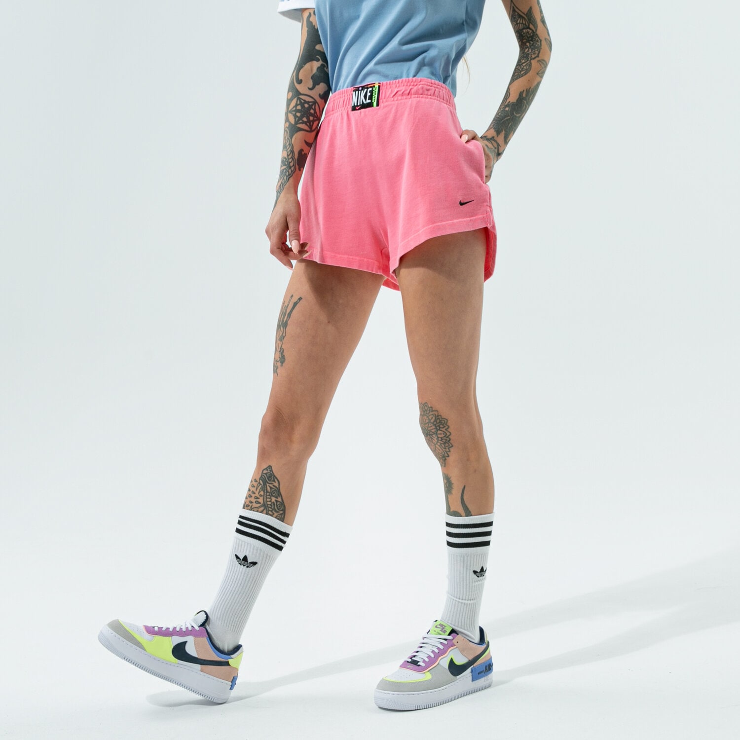 dámské kraťasy NIKE ŠORTKY  W NSW WASH SHORT HR CZ9856-675 RŮŽOVÁ