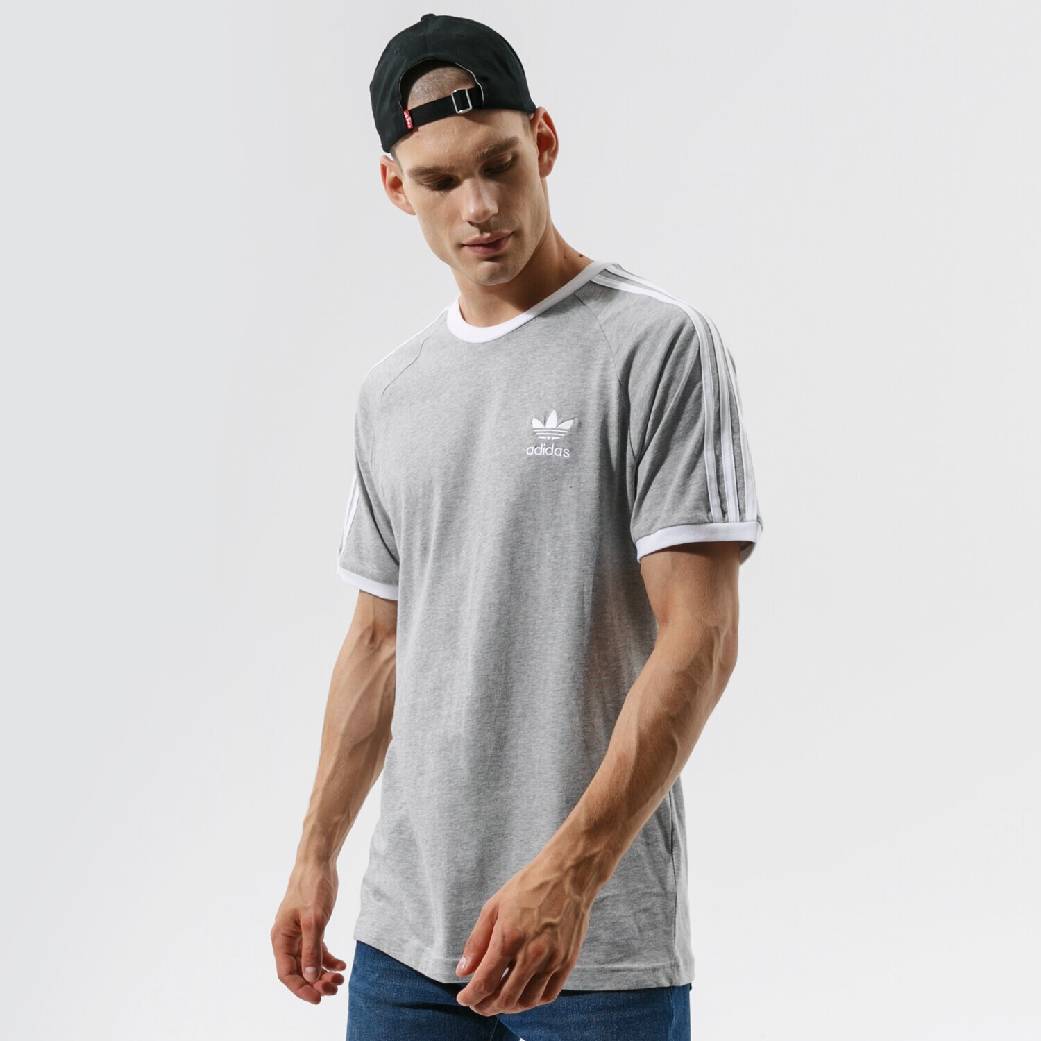 pánské tričko ADIDAS TRIČKO 3-STRIPES TEE GN3493 ŠEDÁ