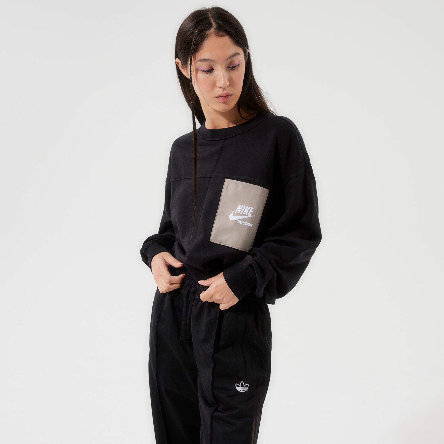 dámská mikina NIKE MIKINA W NSW FLC CREW HTG DD5669-010 ČERNÁ
