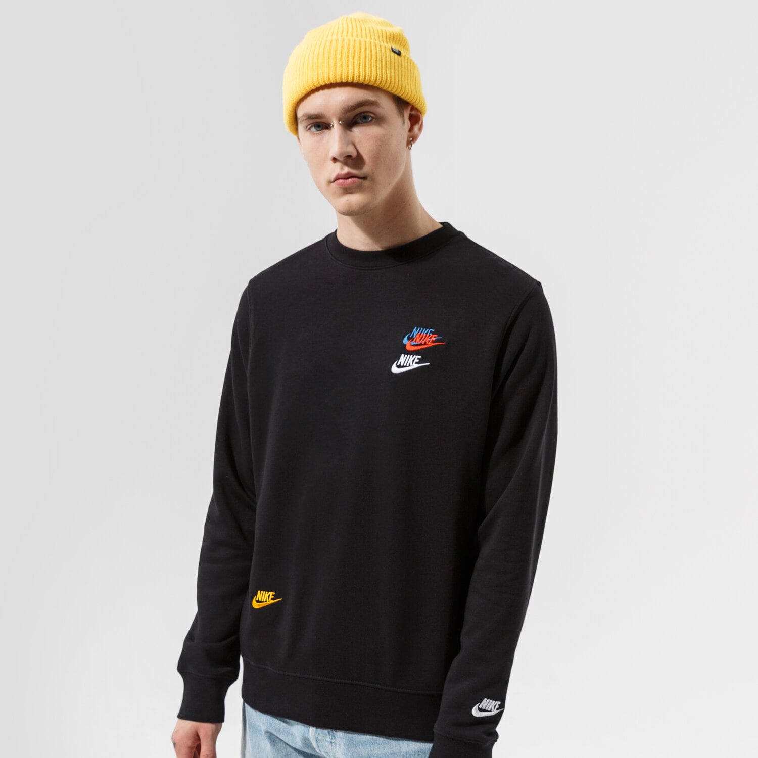 pánská mikina NIKE MIKINA M NSW SPE+ FT CRW M FTA DJ6914-010 ČERNÁ