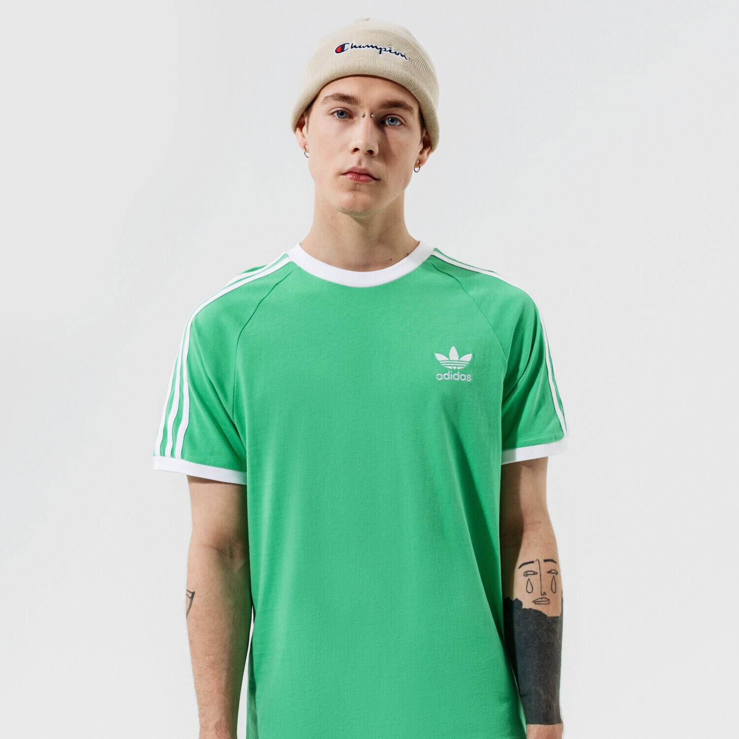pánské tričko ADIDAS TRIČKO 3-STRIPES TEE H37758 ZELENÁ
