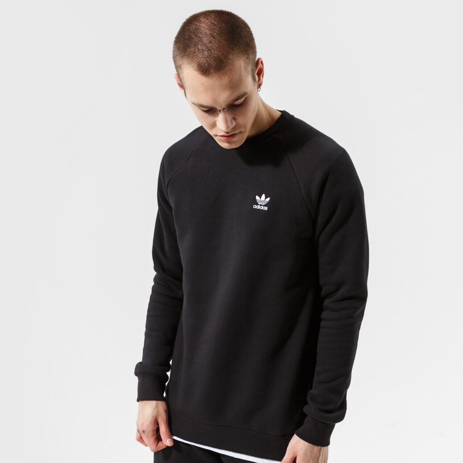 pánská mikina ADIDAS MIKINA ESSENTIAL CREW H34645 ČERNÁ