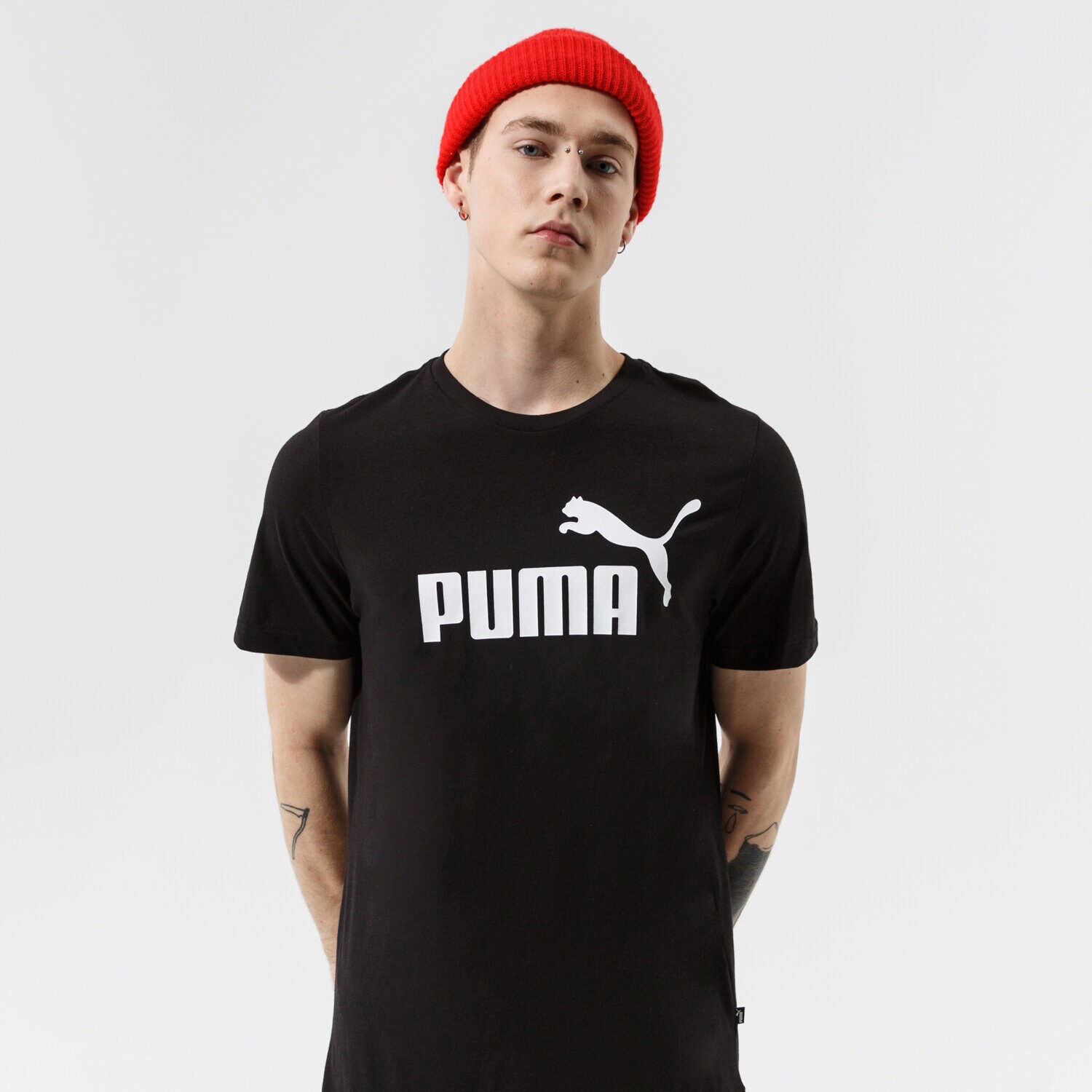 pánské tričko PUMA TRIČKO ESS LOGO TEE - PUMA BLACK 58666601 ČERNÁ