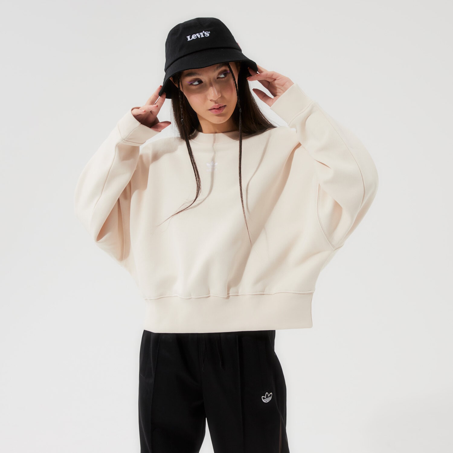 dámská mikina ADIDAS MIKINA SWEATSHIRT H40022 BÉŽOVÁ